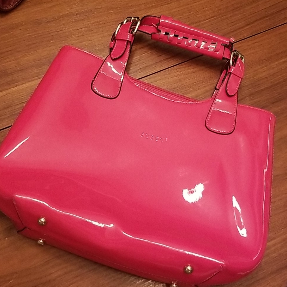 Susen patent BRIGHT PINK bag!!!